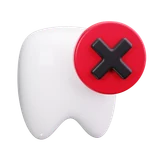 Tooth Cancel Health Dental Care Cross Mark
